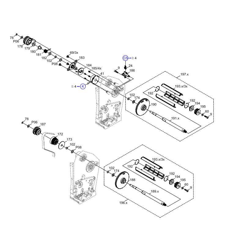 Left Hand Unit - Ribbon Hubs